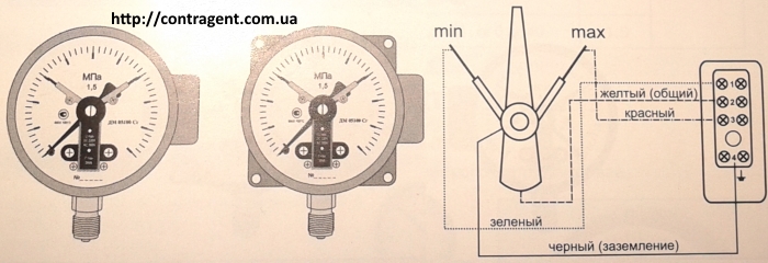 manometer DMSG05100 s elektrokontaktnoy pristavkoy
