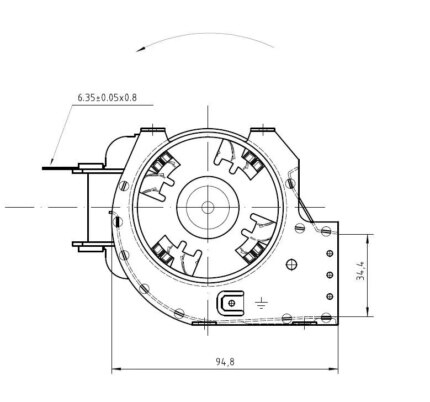 Тангенциальный вентилятор NCB LL60x300 L 16-270 K1504-0 230VAC чертеж