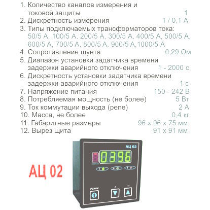Амперметр цифровой АЦ-02