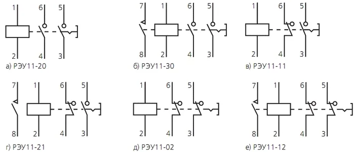 rle shemapodkl reu 11 Реле указательное РЭУ-11