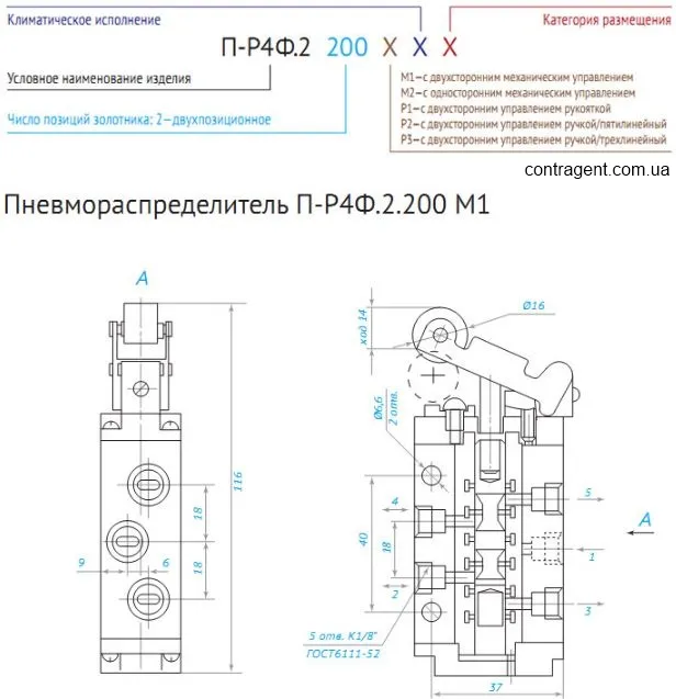 Снимок Пневмораспределители П-Р4Ф.2 с механическим и ручным управлением