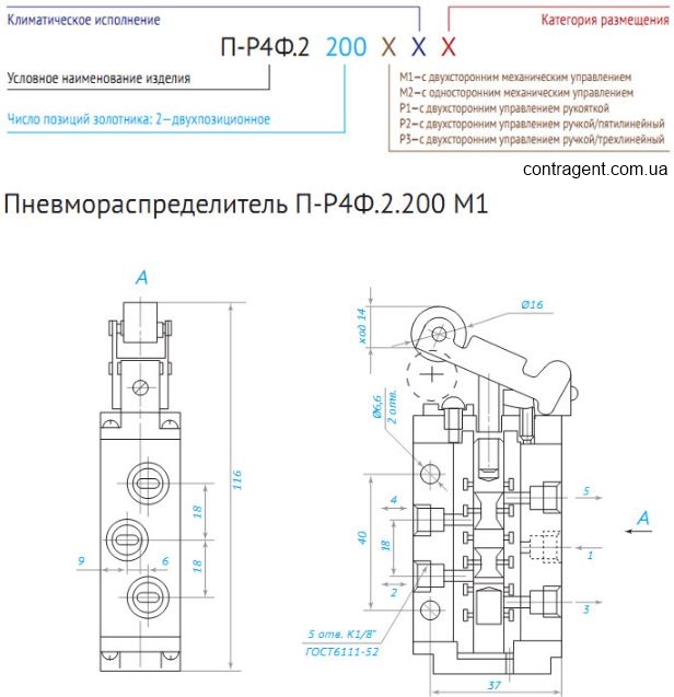 Снимок Пневмораспределители П-Р4Ф.2 с механическим и ручным управлением