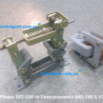 Рамка тормоза ТКТ-100, Тормозной магнит МО-100 Б (380В; 220В ПВ40%). Тормоз колодочный с приводом ТКТ